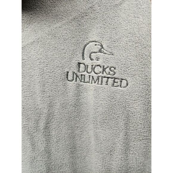 Ducks Unlimited Men’s Fleece Jacket XXL Gray Camo Shoulder Zip Outdoor Warm - Picture 5 of 12